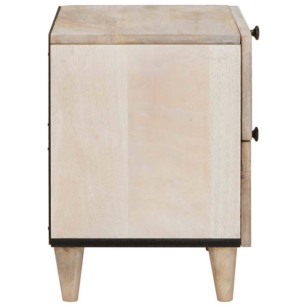 Comodino 2 pcs Beige 40 x 33 x 46 cm legno massello di mango - homemem39