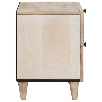 Comodino 2 pcs Beige 40 x 33 x 46 cm legno massello di mango - homemem39