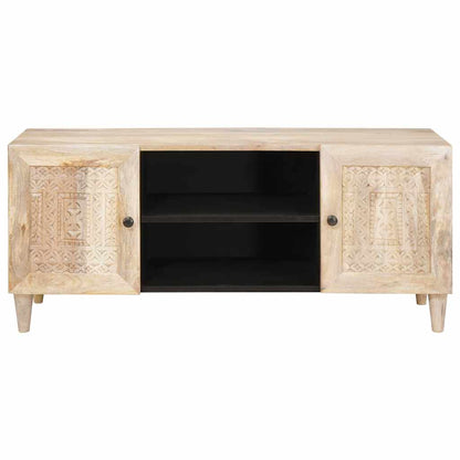 Mobile TV Bianco 105 x 33 x 46 cm legno massello di mango