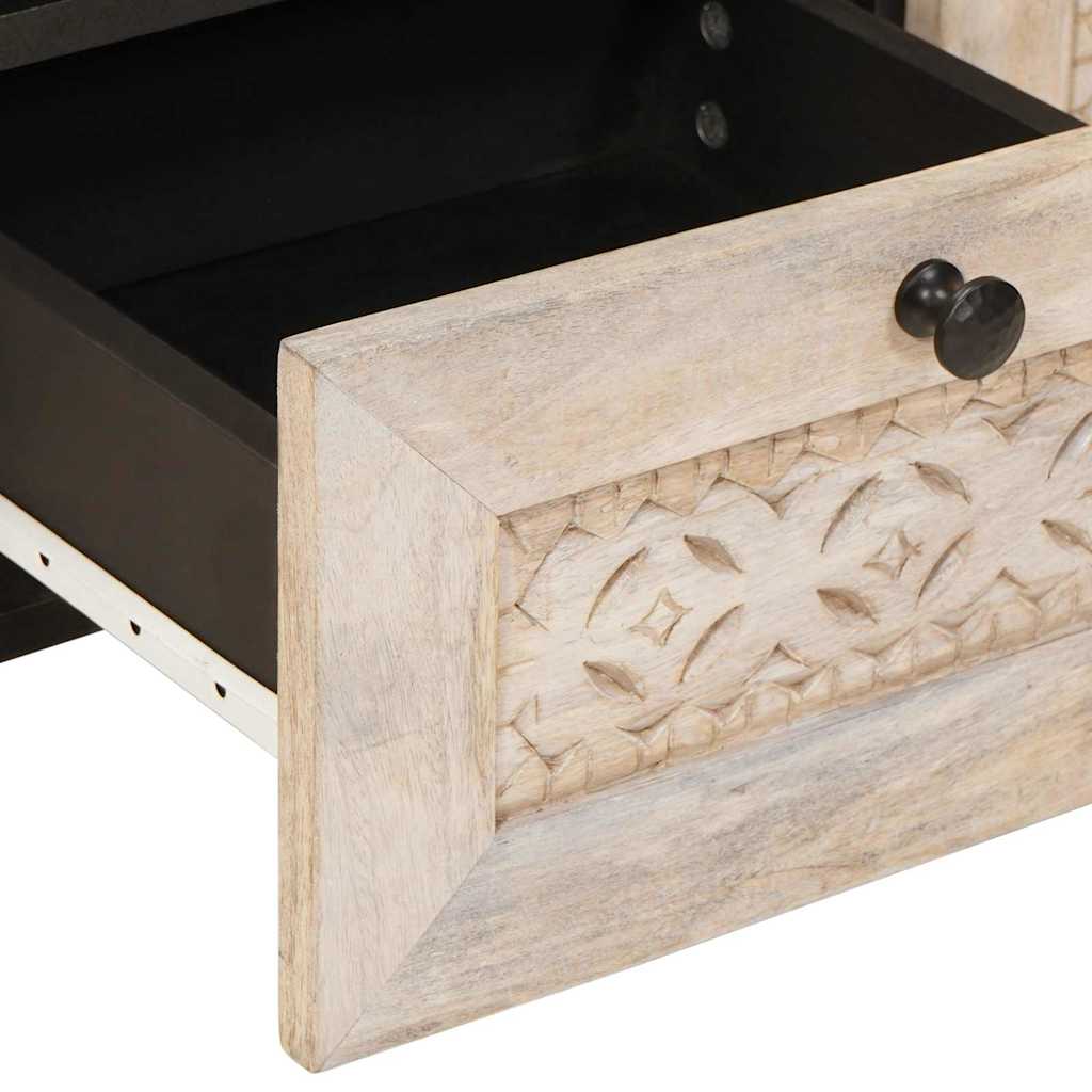 Mobile TV Bianco 70 x 33 x 46 cm legno massello di mango