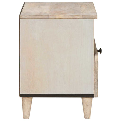 Comodino 2 pcs Beige 40 x 33 x 46 cm legno massello di mango