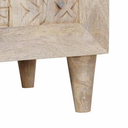 Comodino Beige 50 x 33 x 60 cm legno massello di mango