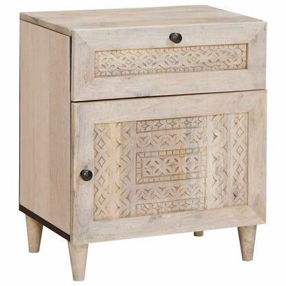 Comodino Beige 50 x 33 x 60 cm legno massello di mango