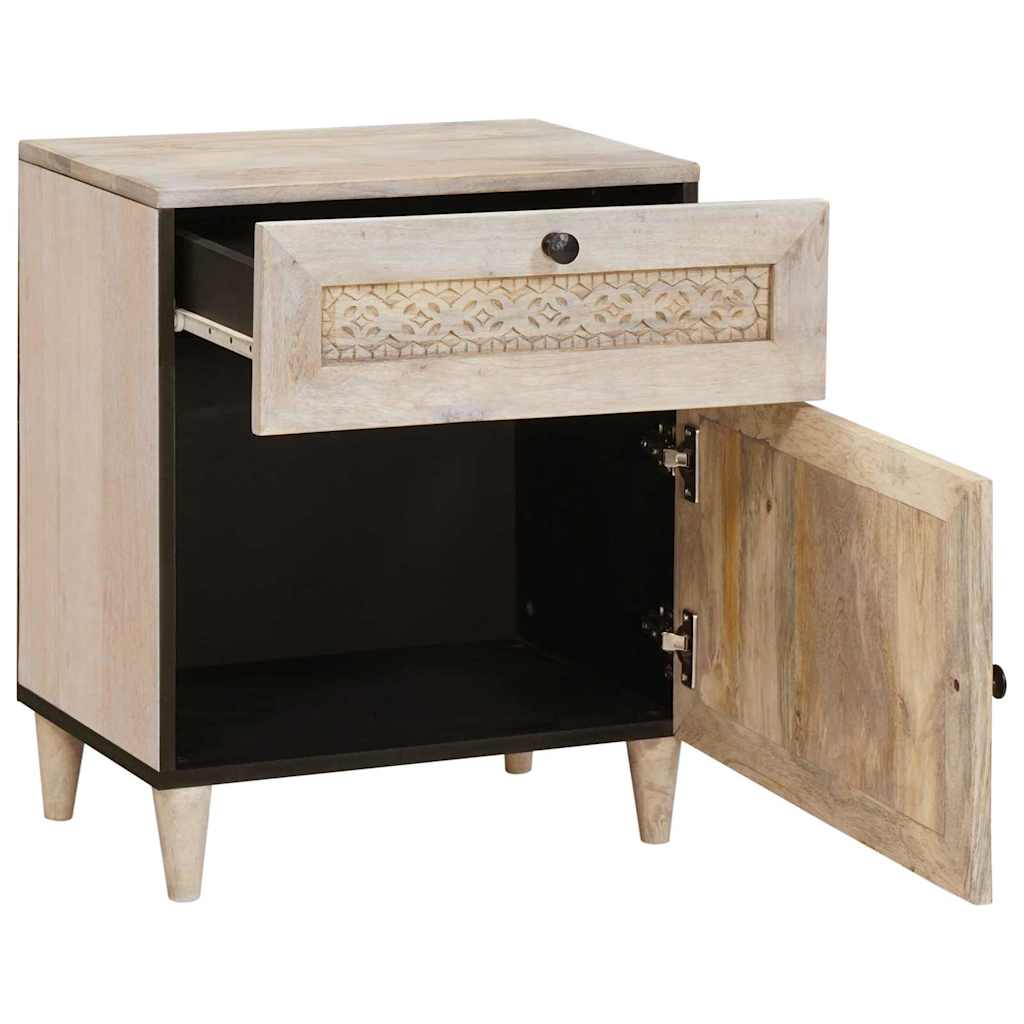 Comodino Beige 50 x 33 x 60 cm legno massello di mango