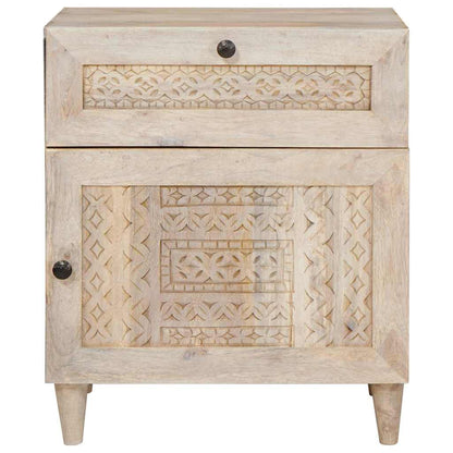 Comodino Beige 50 x 33 x 60 cm legno massello di mango