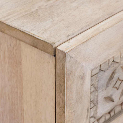 Comodino Beige 50 x 33 x 60 cm legno massello di mango - homemem39