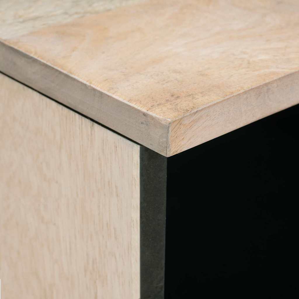 Comodino Beige 50 x 33 x 60 cm legno massello di mango