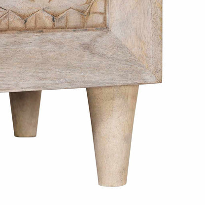 Comodino Beige 50 x 33 x 60 cm legno massello di mango - homemem39