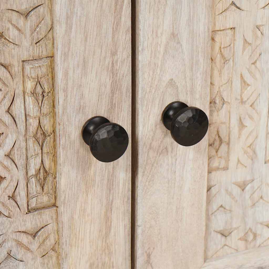 Comodino Beige 50 x 33 x 60 cm legno massello di mango - homemem39