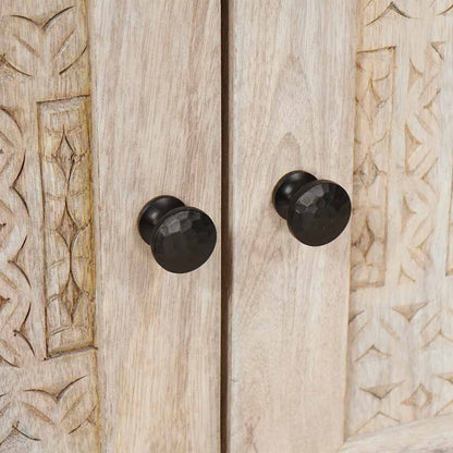 Comodino Beige 50 x 33 x 60 cm legno massello di mango - homemem39