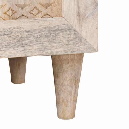 Comodino Beige 50 x 33 x 60 cm legno massello di mango