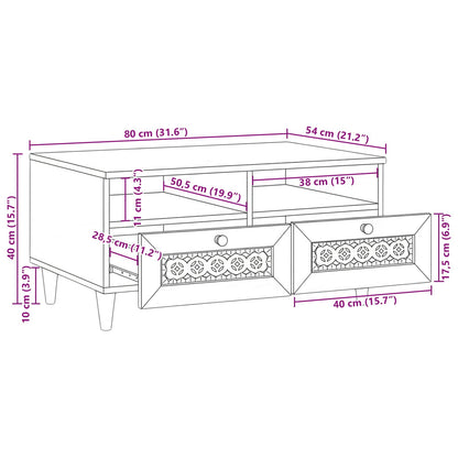Tavolino da salotto con cassetto Bianco 80 x 54 x 40 cm | homemem39