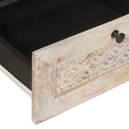 Mobile TV Bianco 105 x 33 x 46 cm legno massello di mango