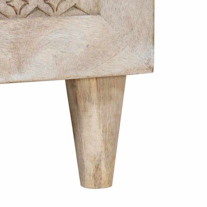 Mobile TV Bianco 105 x 33 x 46 cm legno massello di mango