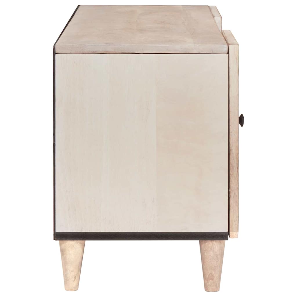 Mobile TV Bianco 105 x 33 x 46 cm legno massello di mango