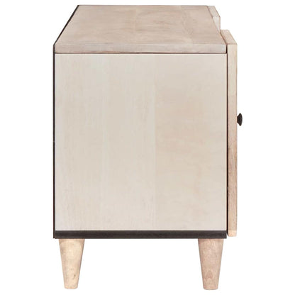 Mobile TV Bianco 105 x 33 x 46 cm legno massello di mango