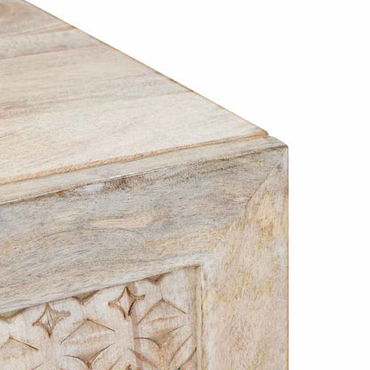 Mobile TV Bianco 80 x 33 x 46 cm legno massello di mango