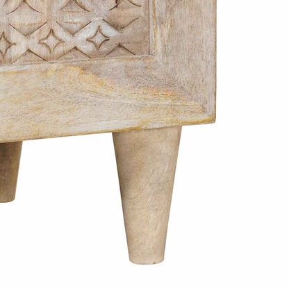 Mobile TV Bianco 80 x 33 x 46 cm legno massello di mango