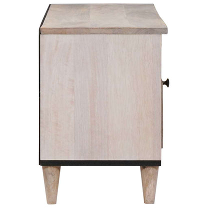 Mobile TV Bianco 105 x 33 x 46 cm legno massello di mango
