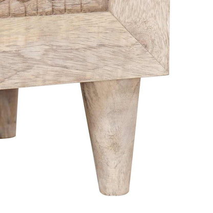 Mobile TV Bianco 80 x 33 x 46 cm legno massello di mango