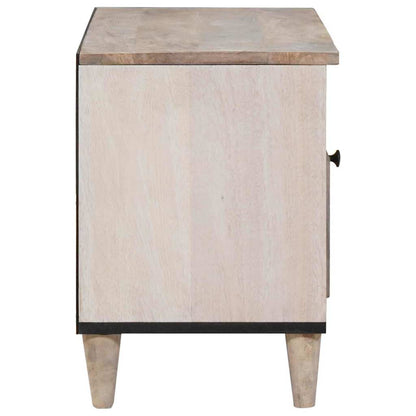 Mobile TV Bianco 80 x 33 x 46 cm legno massello di mango