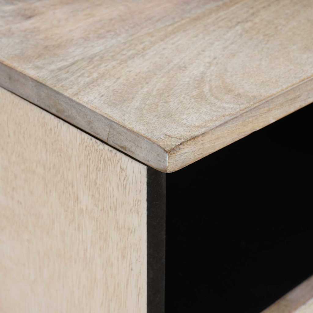 Mobile TV Bianco 100 x 33 x 46 cm legno massello di mango