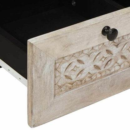 Mobile TV Bianco 100 x 33 x 46 cm legno massello di mango