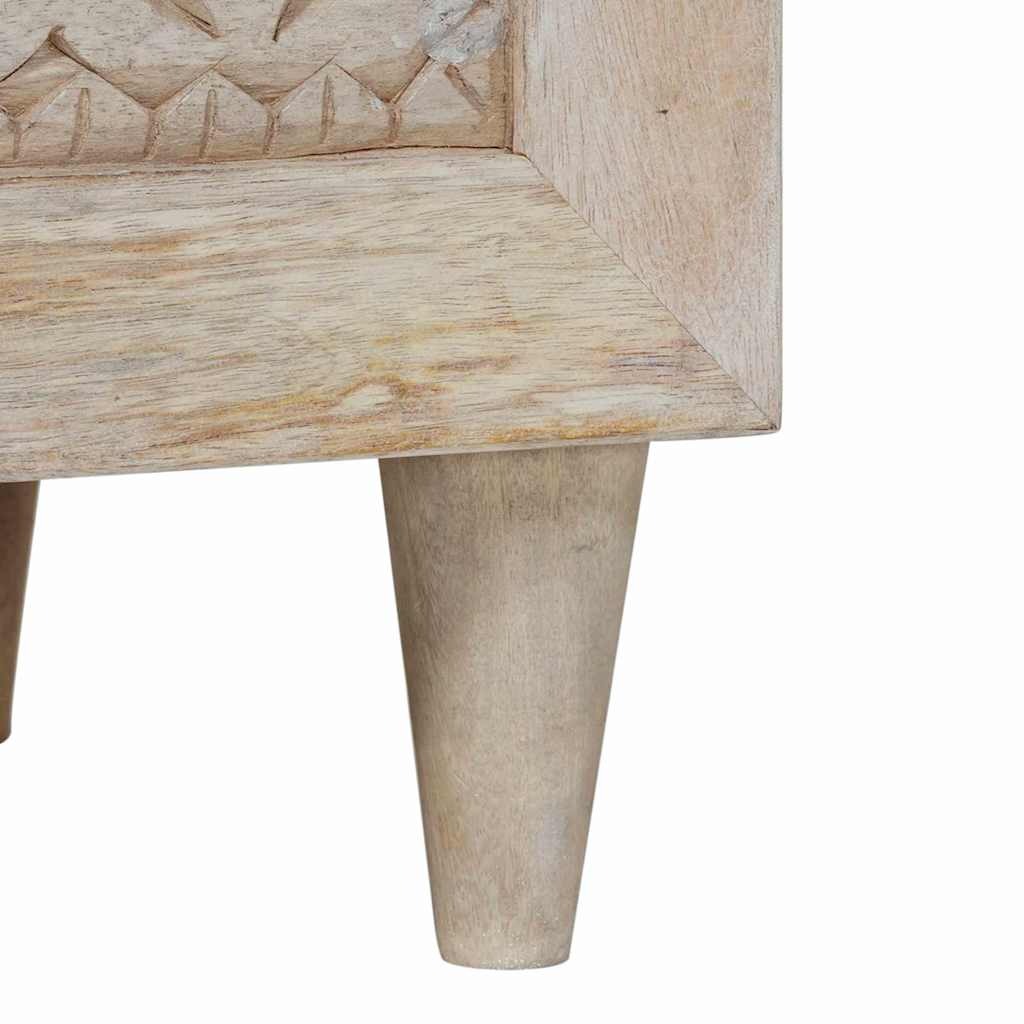 Mobile TV Bianco 100 x 33 x 46 cm legno massello di mango