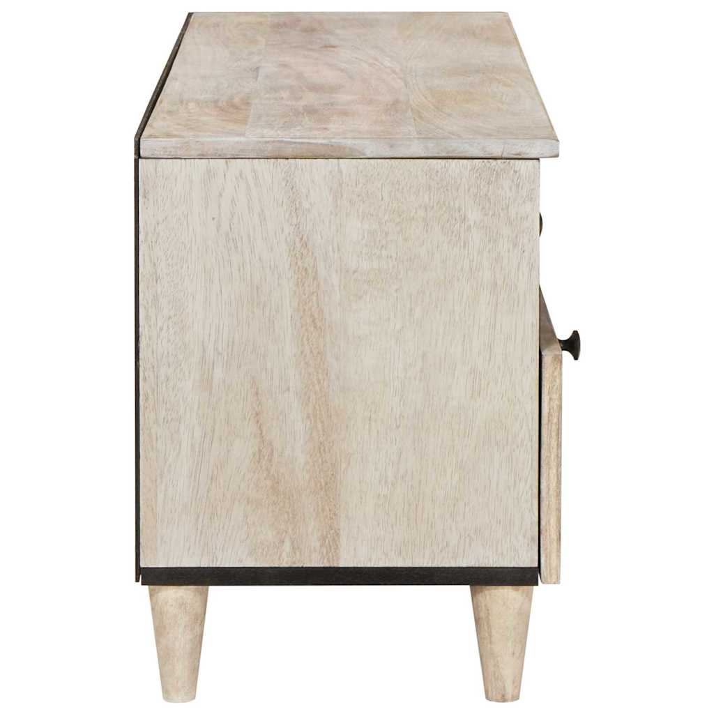 Mobile TV Bianco 100 x 33 x 46 cm legno massello di mango