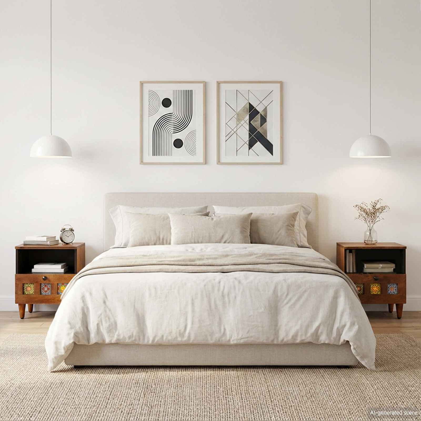 Armadio da Notte con cassetto 2 pcs Marrone 40 x 33 x 46 cm | homemem39
