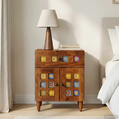 Armadio da Notte con cassetto Marrone 50 x 33 x 60 cm | homemem39