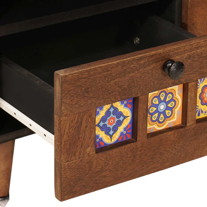 Tavolino da salotto con cassetto Marrone 80 x 54 x 40 cm