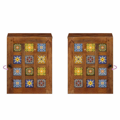 Mobile Appeso da Bagno con archiviazione Noce 38 x 33,5 x 48 cm