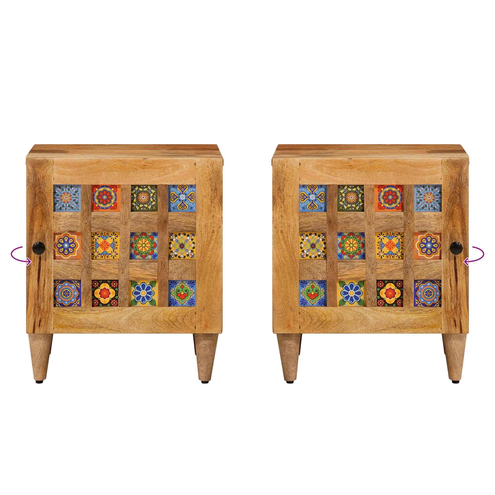Armadio da Notte 2 pcs Naturale 40 x 33 x 46 cm | homemem39