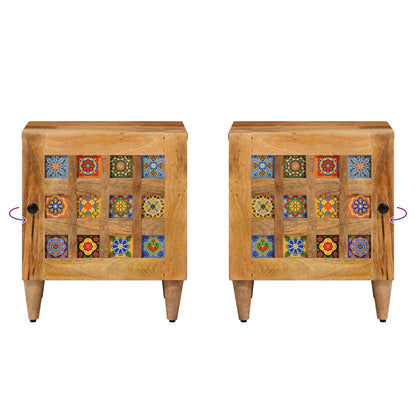 Armadio da Notte 2 pcs Naturale 40 x 33 x 46 cm | homemem39