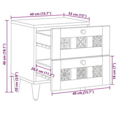 Armadio da Notte con cassetto Naturale 40 x 33,5 x 46 cm | homemem39