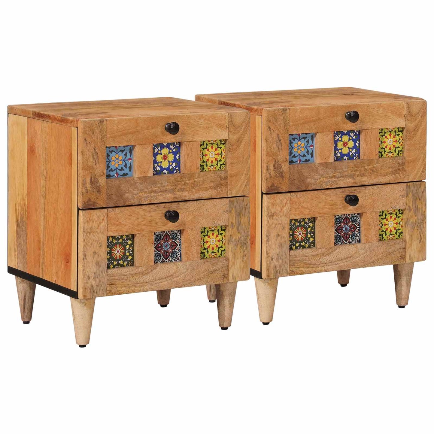 Armadio da Notte con cassetto 2 pcs Naturale 40 x 33 x 46 cm | homemem39