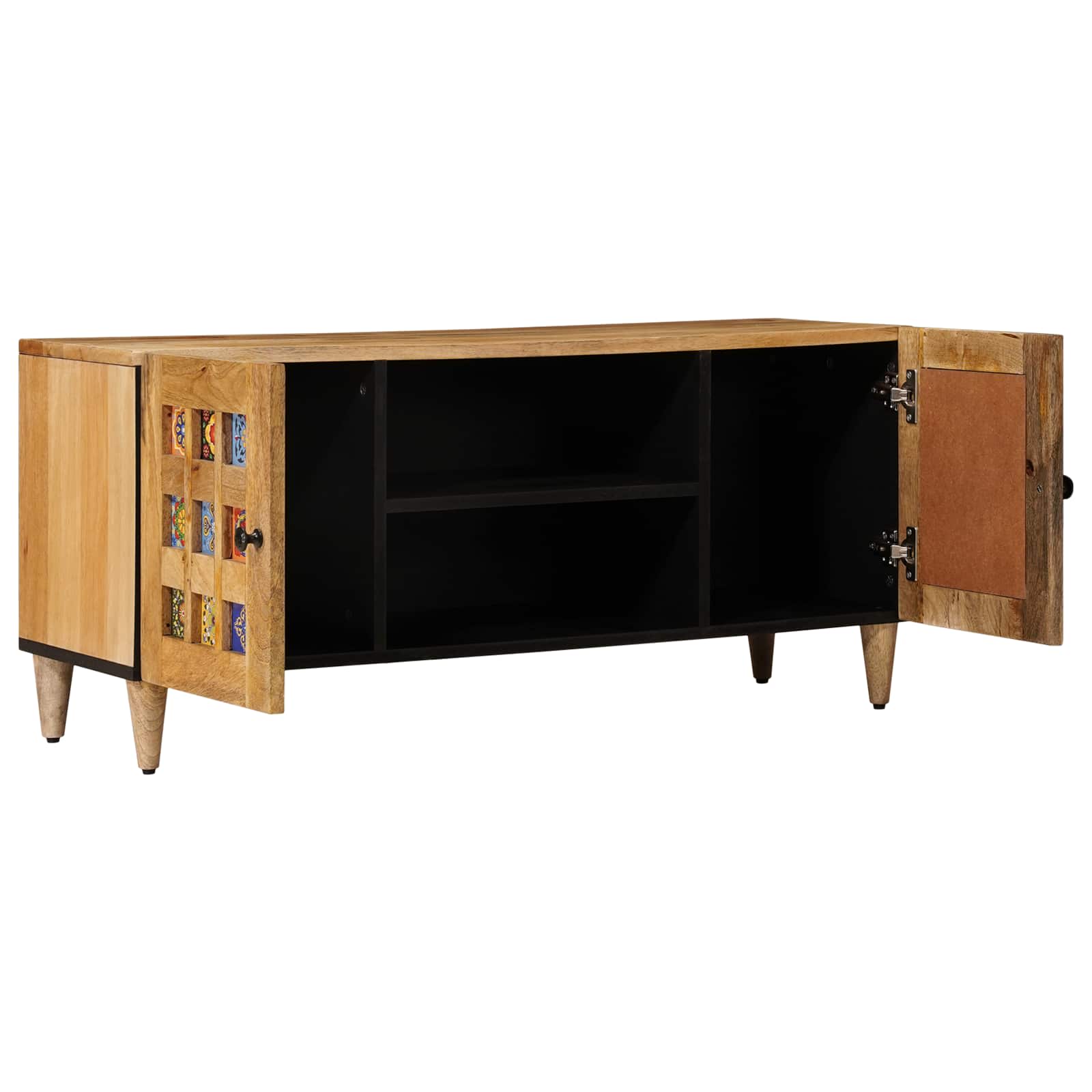 Mobile TV Naturale 105 x 33 x 46 cm Legno di mango massello | homemem39