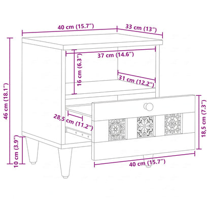 Armadio da Notte con cassetto Naturale 40 x 33 x 46 cm | homemem39