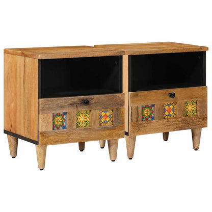 Armadio da Notte con cassetto 2 pcs Naturale 40 x 33 x 46 cm | homemem39