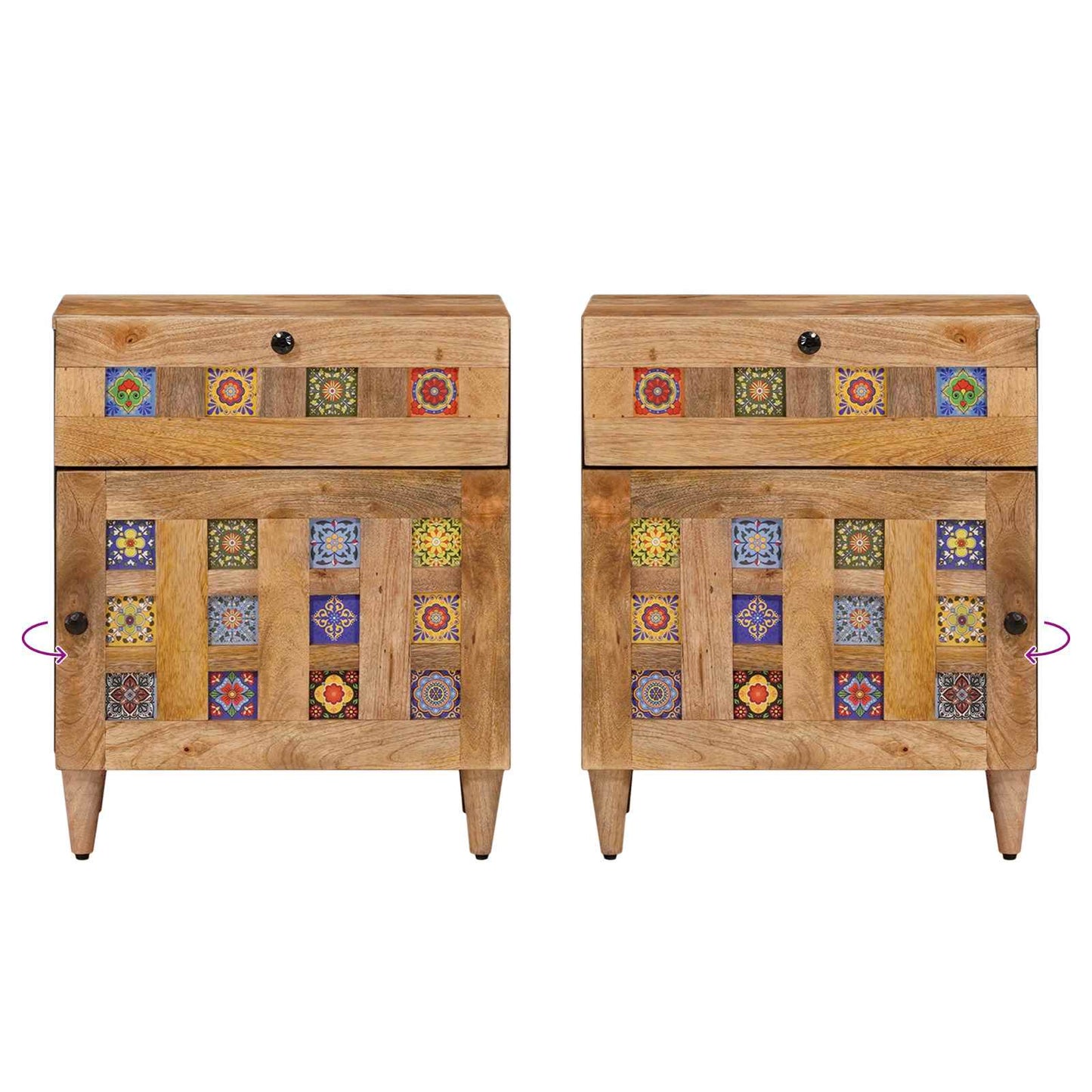 Armadio da Notte con cassetto Naturale 50 x 33 x 60 cm | homemem39