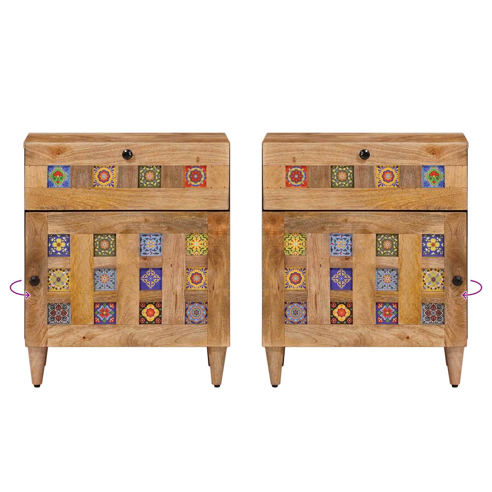 Armadio da Notte con cassetto Naturale 50 x 33 x 60 cm | homemem39