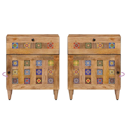Armadio da Notte con cassetto Naturale 50 x 33 x 60 cm | homemem39
