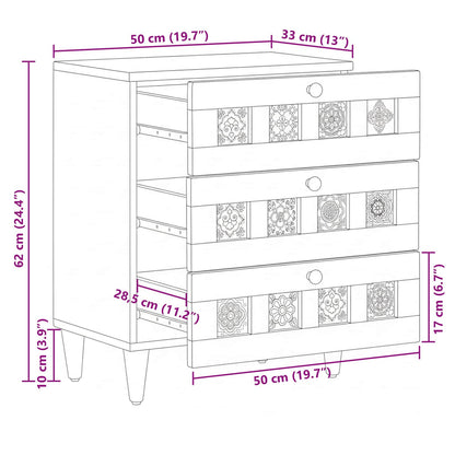 Armadio da Notte con cassetto Naturale 50 x 33 x 62 cm | homemem39