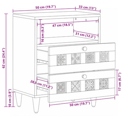 Armadio da Notte con cassetto Naturale 50 x 33 x 62 cm | homemem39