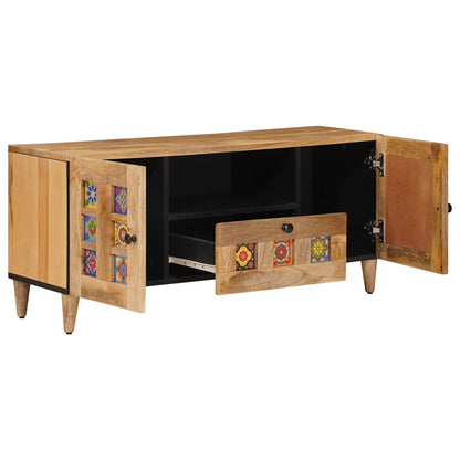 Mobile TV Naturale 105 x 33,5 x 46 cm Legno di mango massello | homemem39