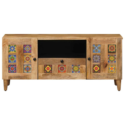Mobile TV Naturale 105 x 33,5 x 46 cm Legno di mango massello | homemem39