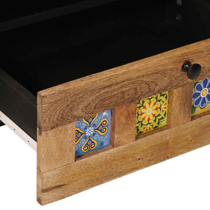 Mobile TV Naturale 80 x 33 x 46 cm Legno di mango massello | homemem39