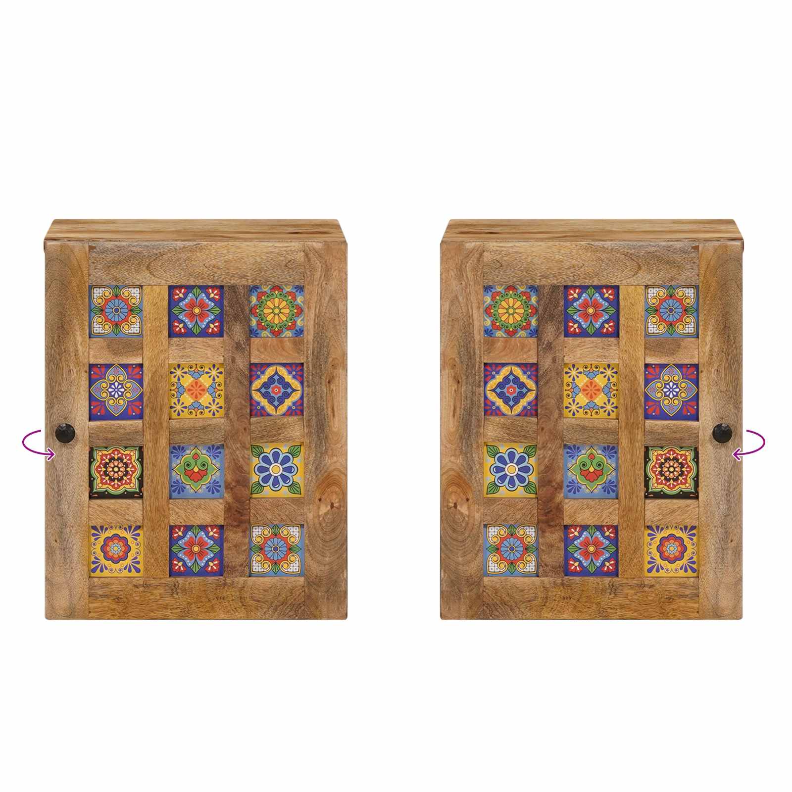 Mobile Appeso da Bagno con porta Naturale 38 x 33 x 48 cm | homemem39