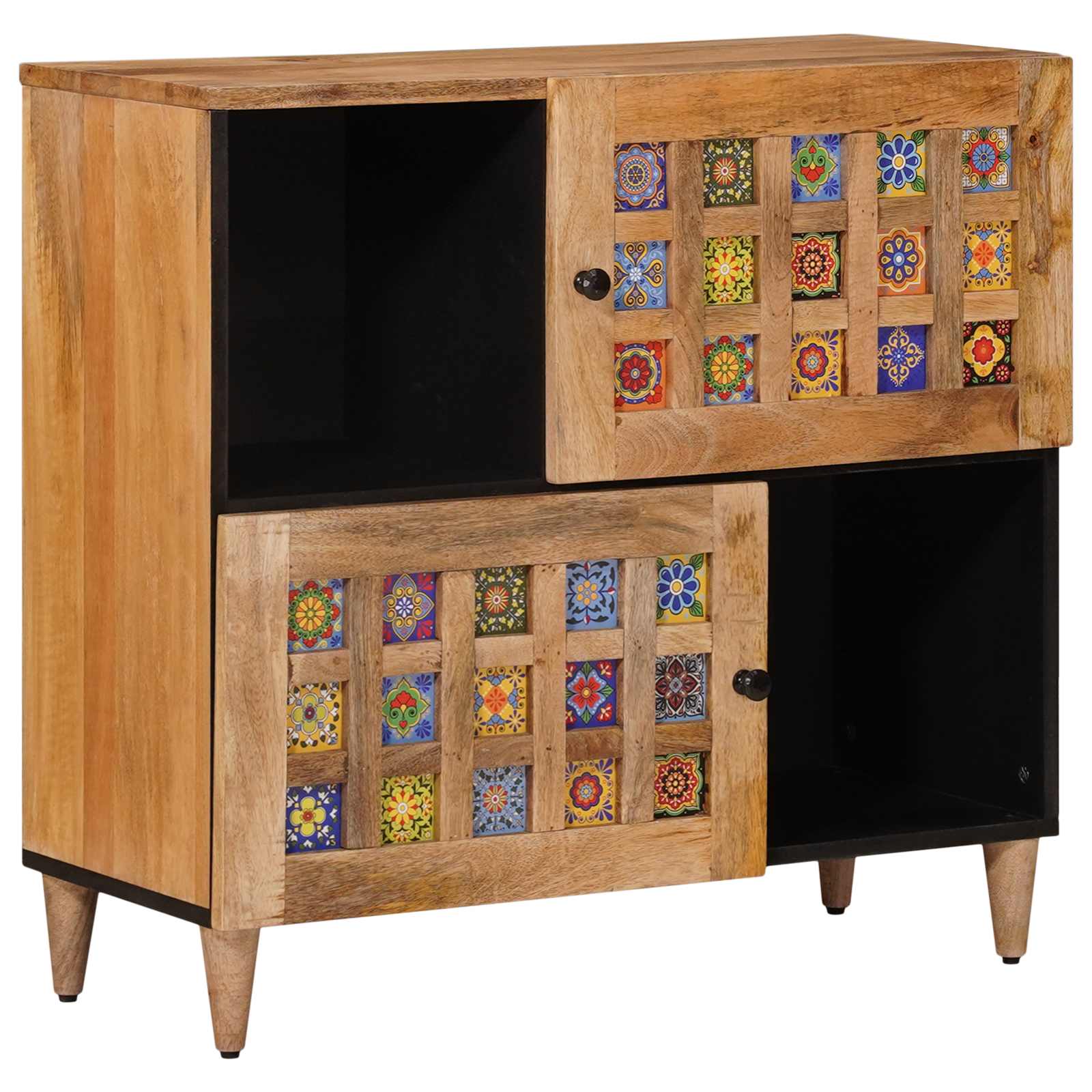 Credenza Naturale 80 x 33 x 75 cm Legno di mango massello | homemem39